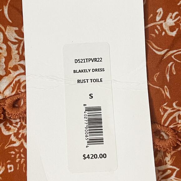 CAROLINE CONSTAS NWT Blakely Floral Cotton Mini Dress in Rust Toile Size S - Picture 15 of 16